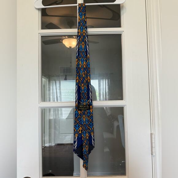 Rush Limbaugh No Boundaries Collection “Blue Links” Silk Tie USA 1996 vintage - Picture 3 of 6